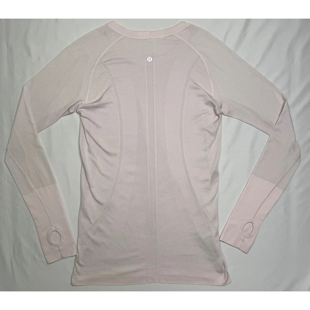 Lululemon Swiftly Tech Long‎ Sleeve 2.0 Pink Crewneck Training Shirt Womens 10